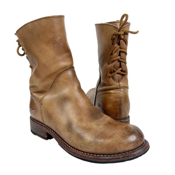 Bed Stu Women's Size 6 Cheshire Rustic Brown Leather Lace Up Ankle Boots - Picture 1 of 12